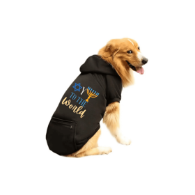 Oy, To The World- Dog Hoodie (Color: Blue, size: large)