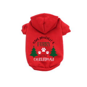 Have Yourself A Furry Little Christmas- Dog Hoodie (Color: Black, size: large)