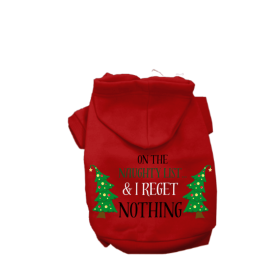 On The Naughty List- Dog Hoodie (Color: Red, size: large)