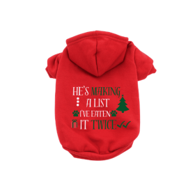 Making A List- Dog Hoodie (Color: Red, size: XS)