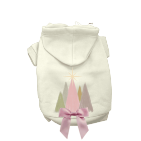 Sparkle Bright Tree- Dog Hoodie (Color: Cream, size: small)