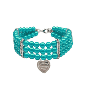 Three-Row Pearl Sniffany Dog Necklace (size: S)