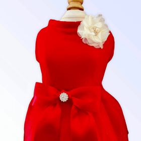 Chiffon Flower Holiday Dress (size: L)