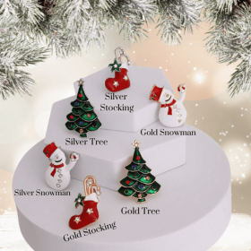 Holiday Brooch Pins (Color: Christmas Tree Silver)