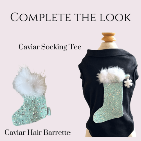 Caviar Stocking Tee- Dog Shirt (size: large)