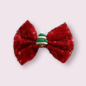 Holiday Glam Sequin Hair Barrettes- Dog Barrette (size: Bow)