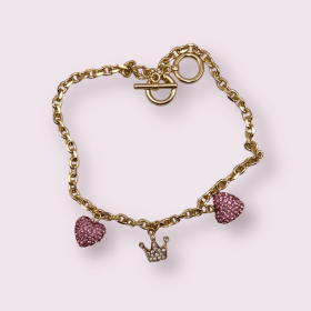 My Tiny Princess of Hearts Dog Charm Collar (size: 18)