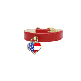 Patriotic Charm Dog Collar (Color: White, size: 14)
