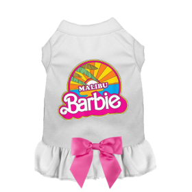 Malibu Barbie Sunset Dog Dress (Color: White, size: M)