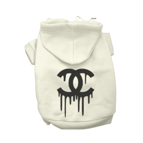 Chewnel Drippy Dog Hoodies (Color: Cream, size: 2X Large)