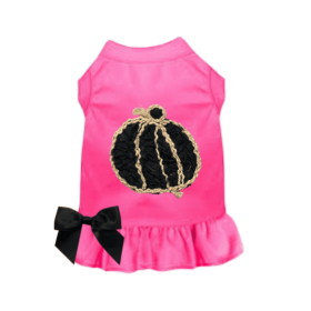 Chiffon Rose Halloween Pumpkin Dress (Color: Pink, size: X Large)