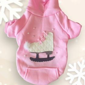 Quilted Ice Skate Dog Hoodie (size: medium)