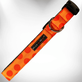 Polka Dot Dog - Monotone Collars (Color: Orange, size: L 1" width fits 14-25" neck)