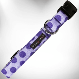 Polka Dot Dog - Monotone Collars (Color: Purple, size: XS 5/8" width fits 8-12" neck)
