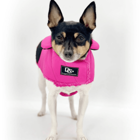 DoggieCoutureNY Water Resistant Coat (Color: Pink & Black)