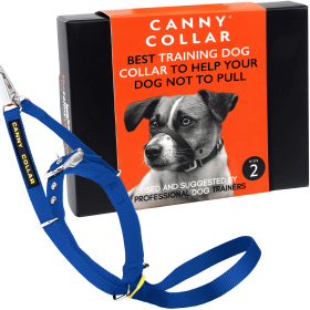 Canny Collar No-Pull Dog Head Collar Gentle & Humane Leash Training Aid (Color: Blue, size: Size 2 - Neck size 11"-13")