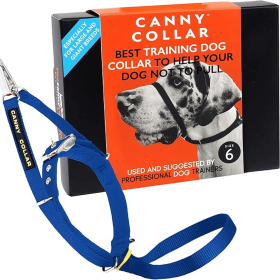 Canny Collar No-Pull Dog Head Collar Gentle & Humane Leash Training Aid (Color: Blue, size: Size 6 - Neck size 19"-21")
