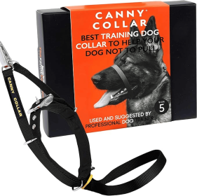 Canny Collar No-Pull Dog Head Collar Gentle & Humane Leash Training Aid (Color: Black, size: Size 5 - Neck size 17"-19")
