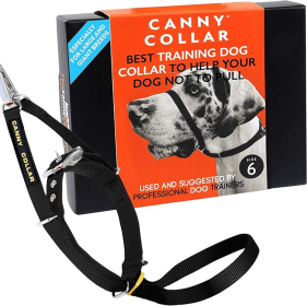 Canny Collar No-Pull Dog Head Collar Gentle & Humane Leash Training Aid (Color: Black, size: Size 6 - Neck size 19"-21")