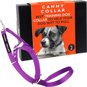 Canny Collar No-Pull Dog Head Collar Gentle & Humane Leash Training Aid (Color: Purple, size: Size 2 - Neck size 11"-13")