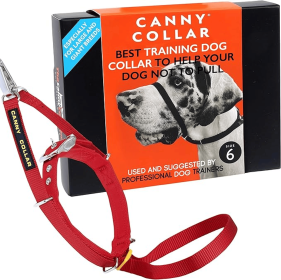 Canny Collar No-Pull Dog Head Collar Gentle & Humane Leash Training Aid (Color: Red, size: Size 6 - Neck size 19"-21")