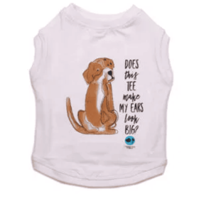 Does This Make My Ears Look Big Tee (Color: White, size: large)