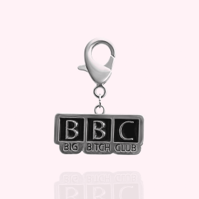 "BBC: Big Bitch Club" Dog Collar Charm (Color: silver)