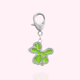 Balloon Dog Collar Charm (Color: silver)