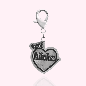 "Best Bitches" Dog Collar Charm (Color: silver)