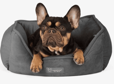 NANDOG Reversible Micro-Plush Fabric Pet Bed (Color: Dark Gray)