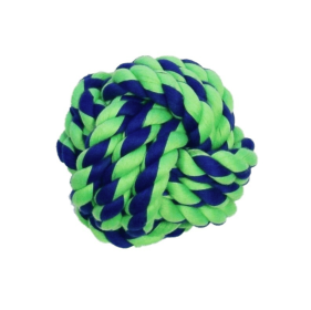 Amazing Pet Products Rope Ball (Color: Blue / Green, size: 4")