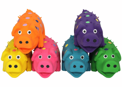 Multipet Globlets Latex Dog Chew Toy Assorted Colors (size: Small 4")