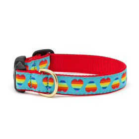 Up Country Rainbow Hearts Collar (size: XS Narrow)