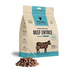 Vital Essentials(R) Freeze-Dried Raw Beef Entree Dog Food Mini Nibs, (size: 25 oz)