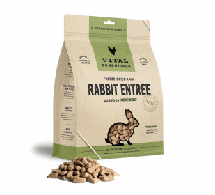 Vital Essentials(R) Freeze-Dried Raw Rabbit Entree Dog Food Mini Nibs, (size: 25 oz)
