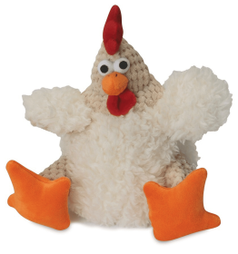 goDog Checkers Fat Rooster White w/Chew Guard Plush Dog Toy (size: small)