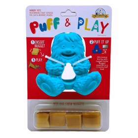 Yeti Dog Chew Puff & Play Hangry Yak (Color: Blue)
