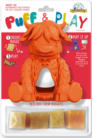 Yeti Dog Chew Puff & Play Hangry Yak (Color: Orange)