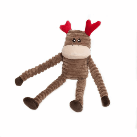 ZippyPaws Holiday Crinkle Reindeer Plush Dog Toy (size: small)
