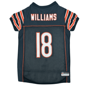 Caleb Williams Pet Striped Jersey (CHI) (Color: Team Colors, size: LG)