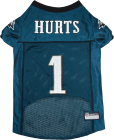 Jalen Hurts Pet Striped Jersey (Phl) (Color: Team Colors, size: LG)