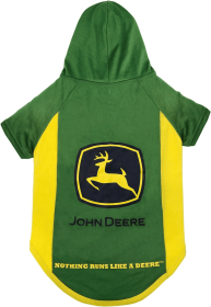 John Deere Tee Hoodie Tee Shirt (size: Md)