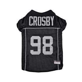 Maxx Crosby Pet Striped Jersey (Oak) (Color: Team Colors, size: LG)