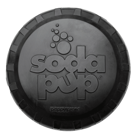 SP Bottle Top Flyer Durable Rubber Retrieving Frisbee (Color: Black, size: Large Flyer (9.75" Diameter))