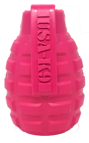 USA-K9 Puppy Grenade Durable Rubber Chew Toy & Treat Dispenser for Teething Pups (Color: Pink, size: XL)