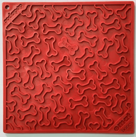 Bones Design eMat Enrichment Lick Mat (Color: Red)