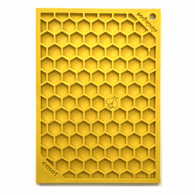 Honeycomb Design Emat Enrichment Lick Mat (Color: Yellow, size: small)