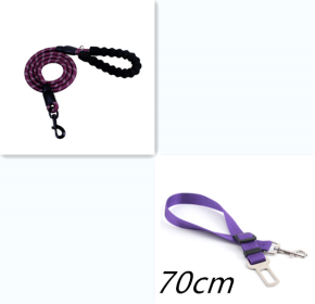 dog harness set; with leas frog leash pet mesh breathable small dog chest back retractable dog leash pet harness (Option: Purple set)