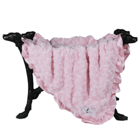 Ruffle Baby Dog Blanket (Color: Baby Pink, size: small)