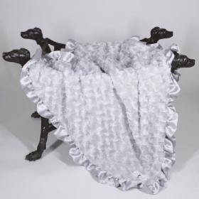 Ruffle Baby Dog Blanket (Color: silver, size: Throw)